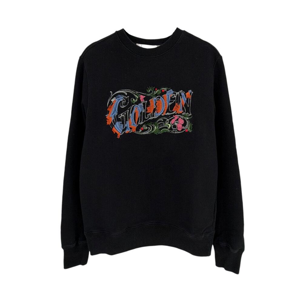GOLDEN GOOSE Embroidered Logo Sweatshirt in Black S